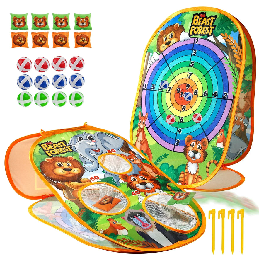 Animal Bean Bag Toss Game Set (Random Accessory Color) ,Outdoor Throwing Game,Birthday Gift for Boys and Girls,Christmas