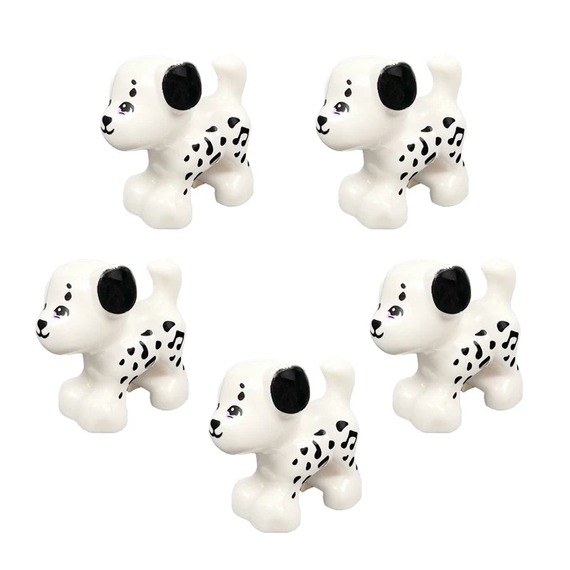 Compatible Animals Building Blocks for Children MOC Golden Hair Police Dog Husky Bulldog Chihuahua Model Bricks Kids DIY Toys 5P