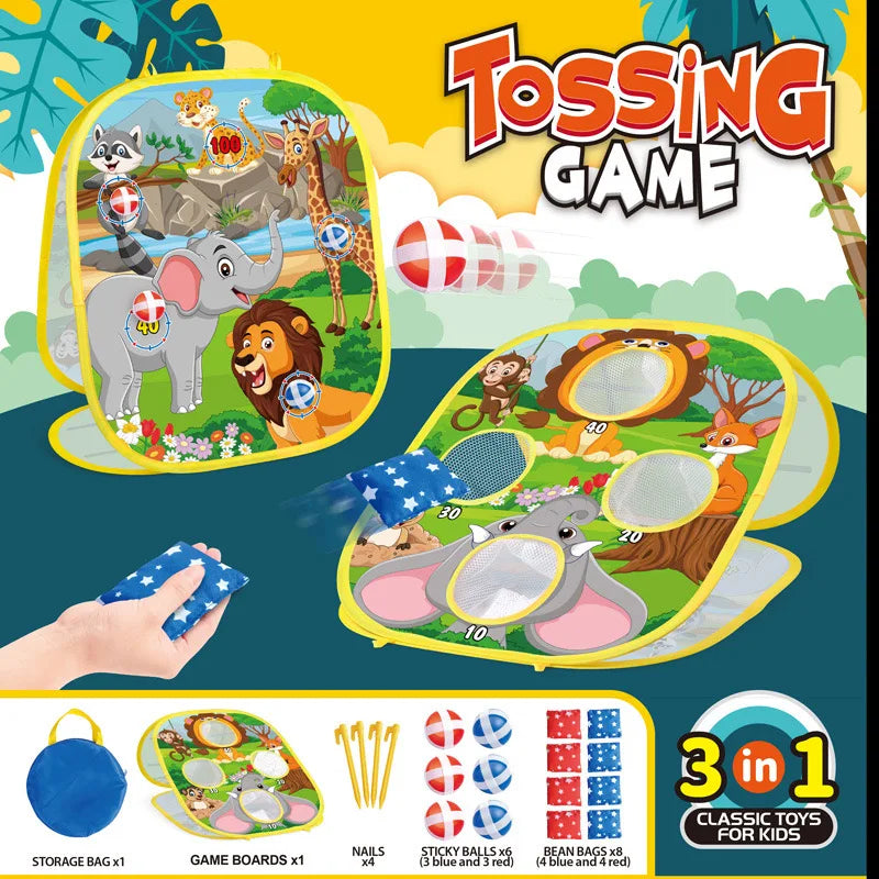 Children'S Cartoon Folding Throwing Target Throwing Sandbag Sticky Ball Dart Target Game