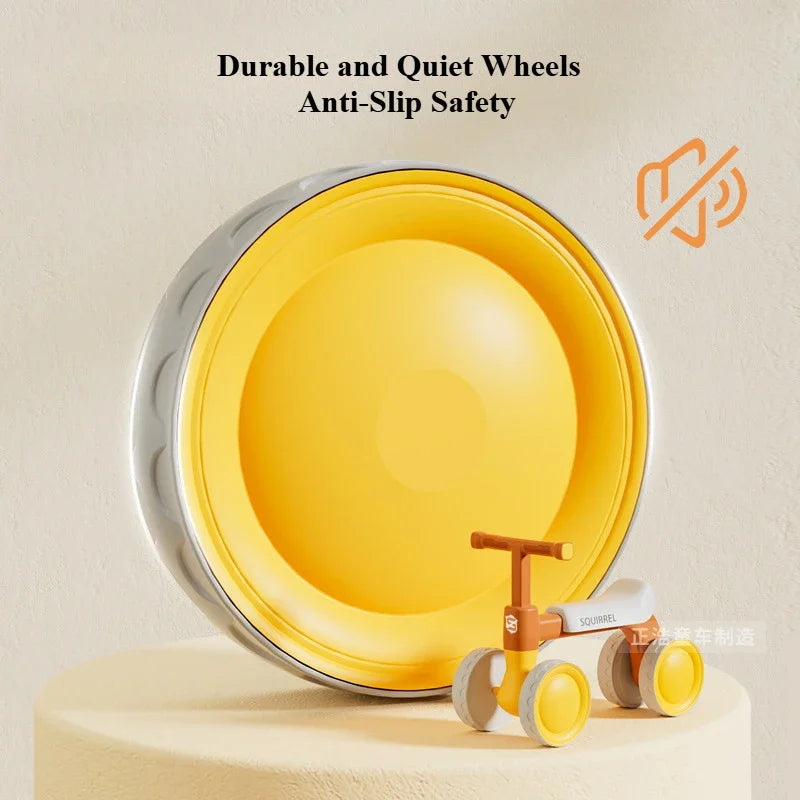 Baby Four-Wheel Walker Balance Bike Toddler Outdoor Scooter Infant Ride on Toy No Pedal Birthday Gifts for Babies Aged 1 to 3