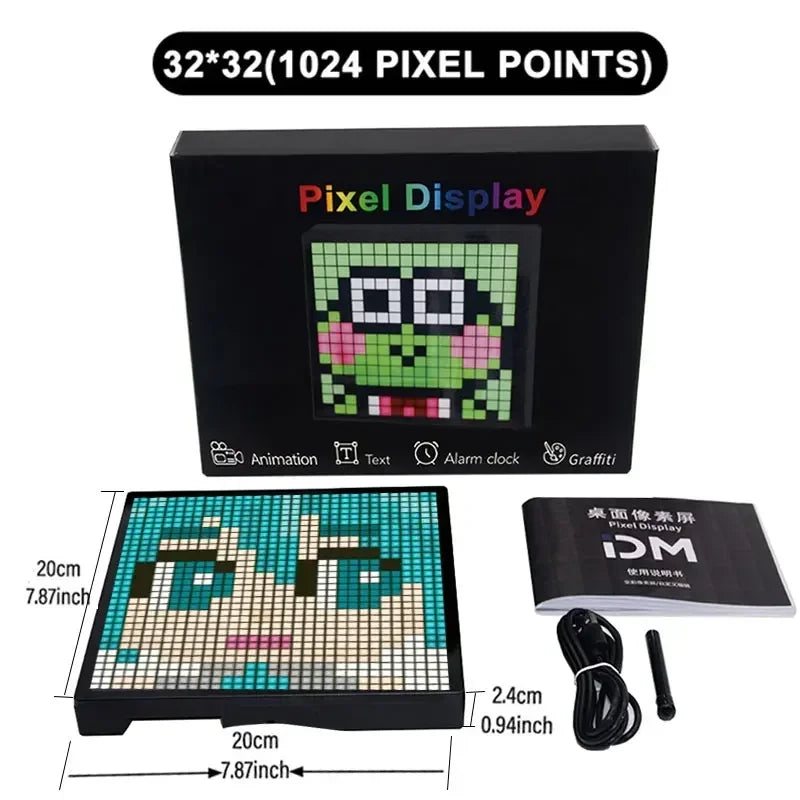 Smart LED Matrix Pixel Display RGB DIY Graffiti Bluetooth App Control Art Display for Gaming Room Decor Cool Animation Frame