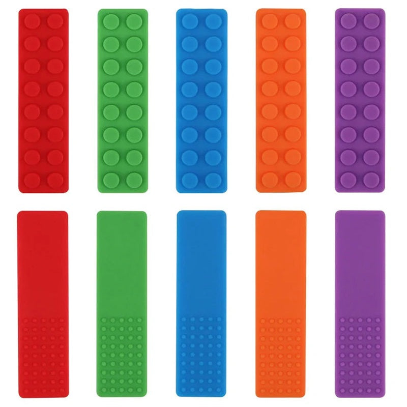 Baby Safe Silicone Brick Teether - Sensory Chew Toys for Teething Relief