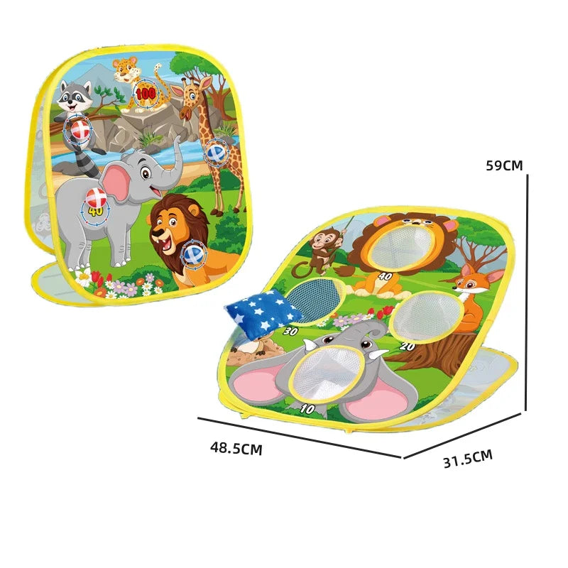 Children'S Cartoon Folding Throwing Target Throwing Sandbag Sticky Ball Dart Target Game