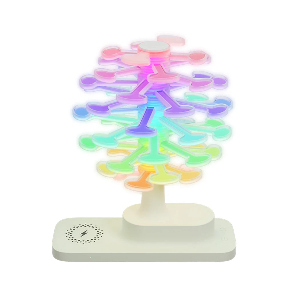 Creative Spiral Tree Night Light 3-In-1 Wireless Charging Ambient Table Lamp Bedside Desktop Lamp Home Decor