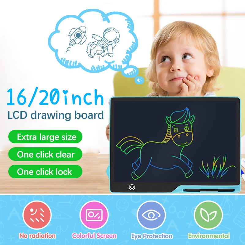 16" / 20" Lcd Writing Tablet / Drawing Tablet / Drawing Board Smart Erasable Graphics Tablet Drawing Writing Pad Children Toys