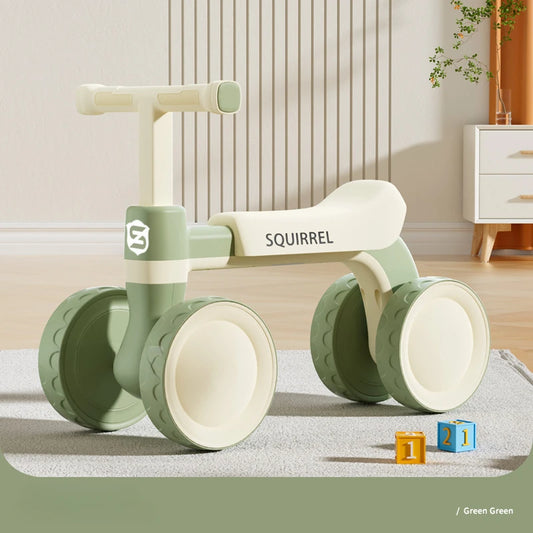 Baby Four-Wheel Walker Balance Bike Toddler Outdoor Scooter Infant Ride on Toy No Pedal Birthday Gifts for Babies Aged 1 to 3