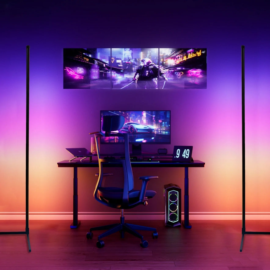 RGB LED Smart Modern Floor Lamp Music Synchronization 16 Million DIY Color Change Suitable for Gaming Room Parties, Etc.