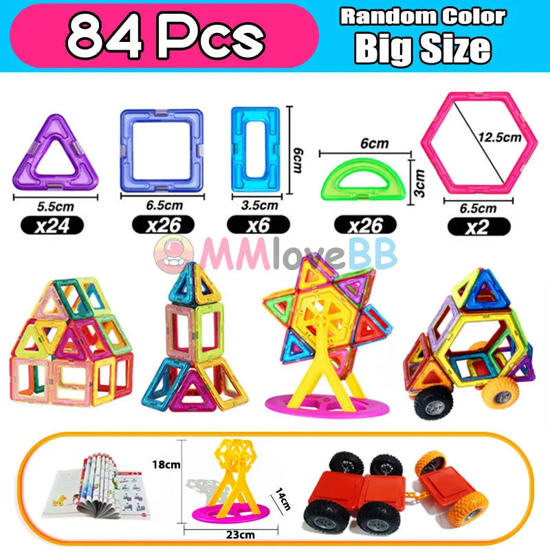 Magnets Toys for Kids Big Size plus Magnetic Blocks for Children Designer Constructor Set Toys for Boys Building Blocks