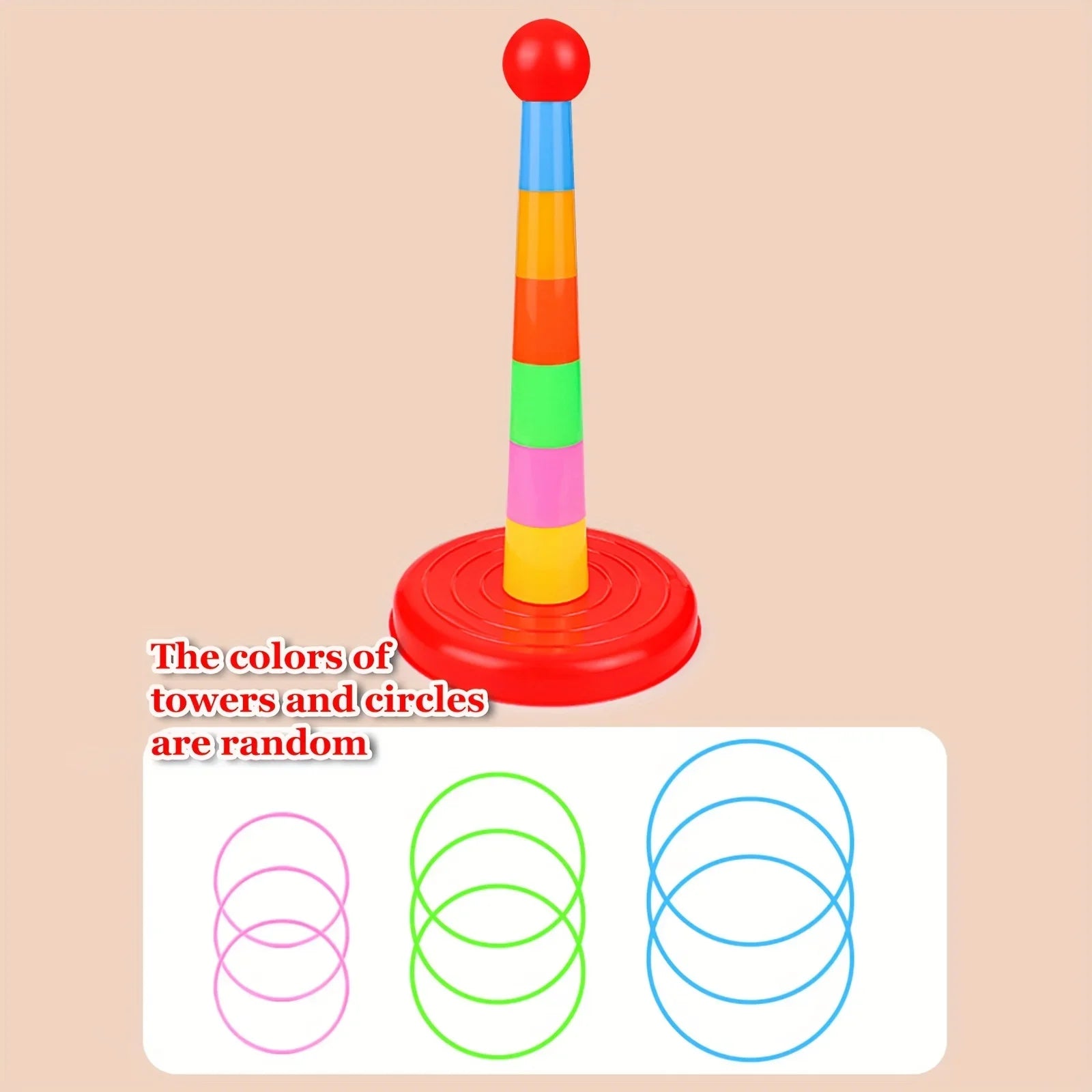 Children'S Game Tower Throwing Ring Toy, Interactive Family Fun Puzzle Toy, with Throwing Ring, Christmas Gift