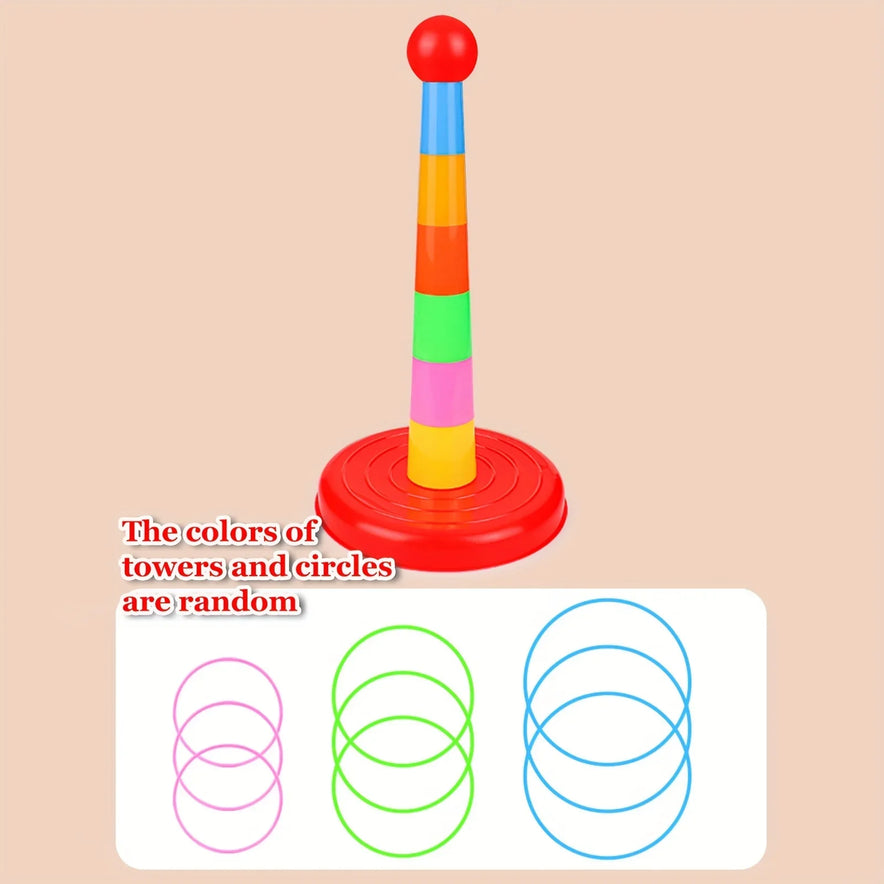 Children'S Game Tower Throwing Ring Toy, Interactive Family Fun Puzzle Toy, with Throwing Ring, Christmas Gift