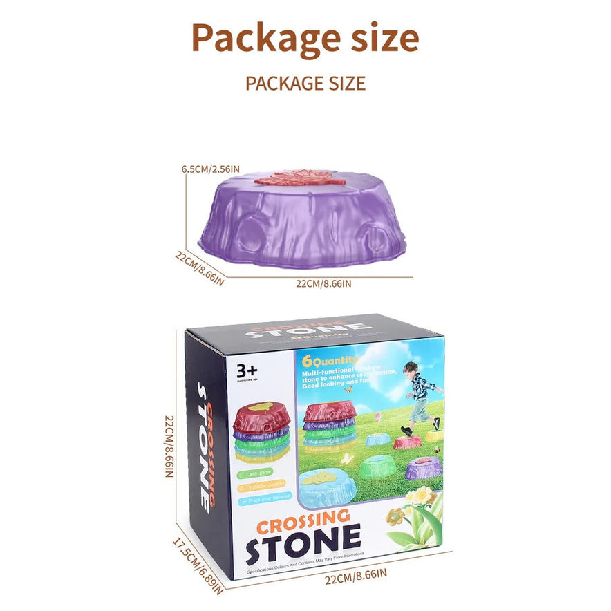 Luminous Stepping Stones Balance Training Sensory Toys Kids Outdoor Tactile Balance Training Rainbow Bridge Stone Sport Toys