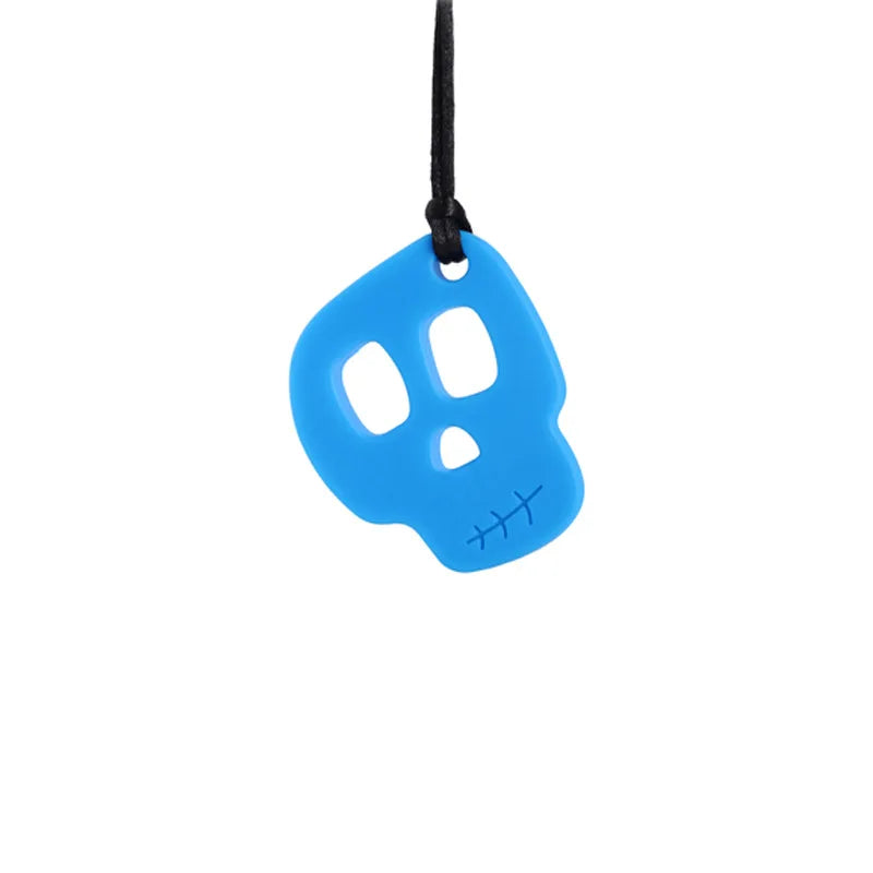 Silicone Skull Teething Necklace for Babies - Sensory Chewy Toy for Autism and ADHD