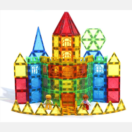 Colorful Magnetic Building Blocks with Windown Set Construction Game Children Montessori Sensory Magnets Toys for Kids