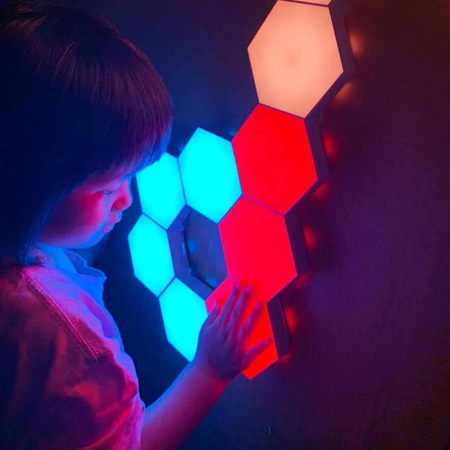 Splicing Modular Geometry Night Light Hexagonal Led Lamps Wall Panels for Autism, Calming and Sensory Aid Room Decor