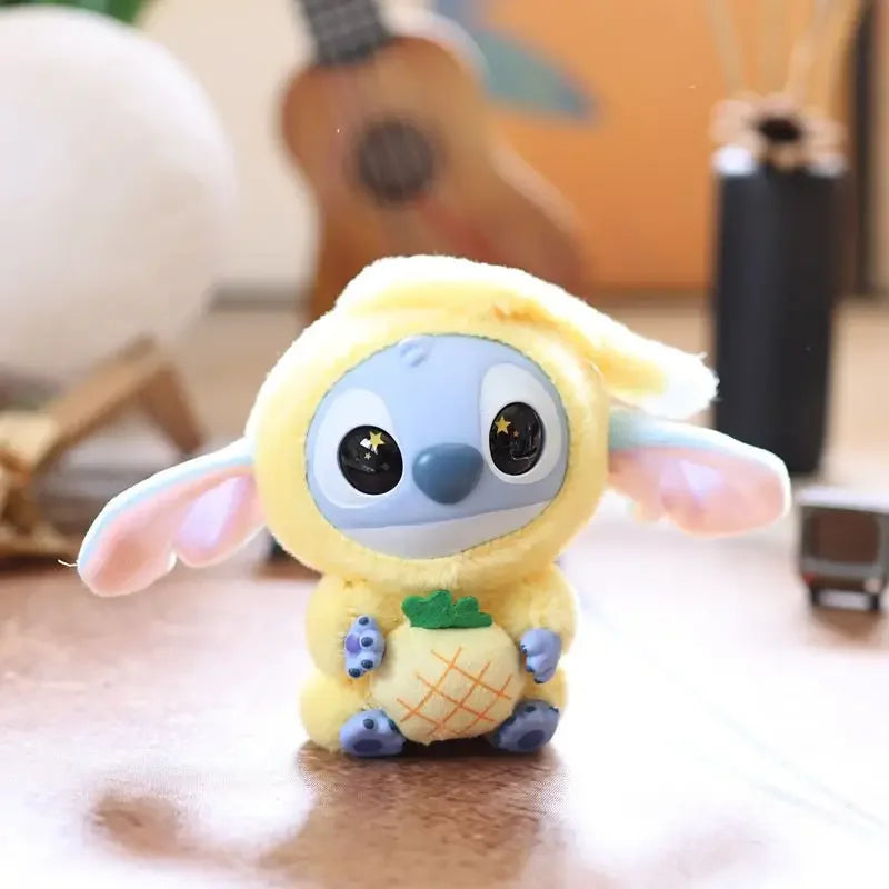 Kawaii Accessories Stitch Plush Toy Lilo&Stitch Keychain Keyring Doll Eat Something before Sleep Series Backpack Pendant Girl