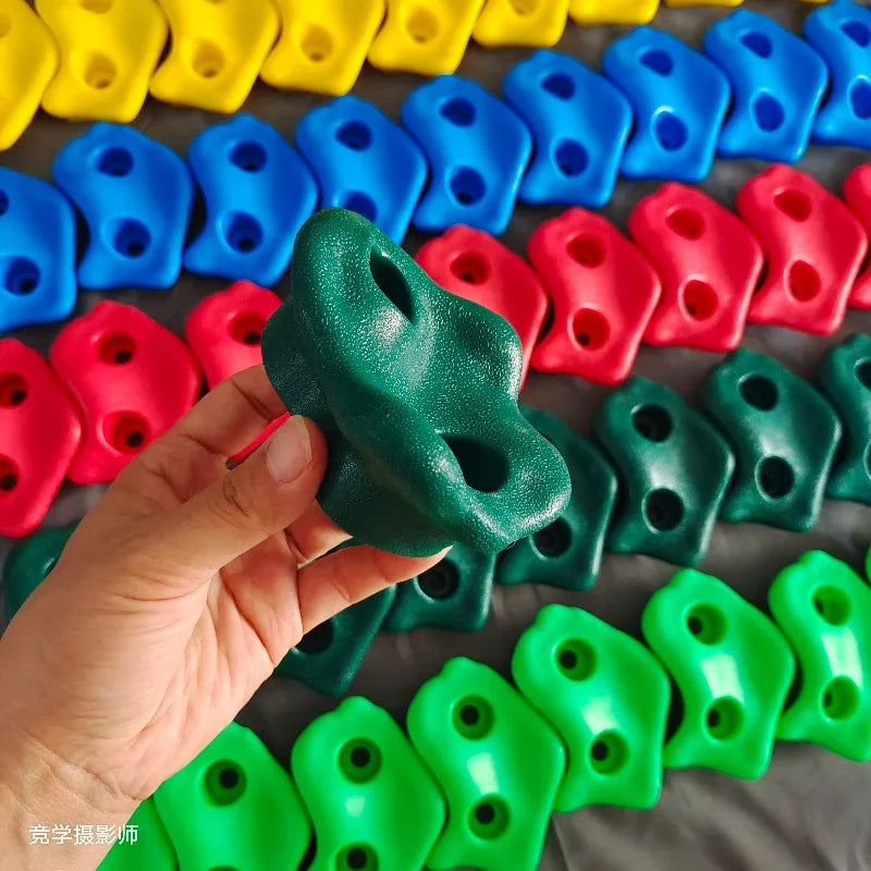10-Piece Kids Rock Climbing Wall Hold Set - Indoor/Outdoor Playground Stones for DIY Fun