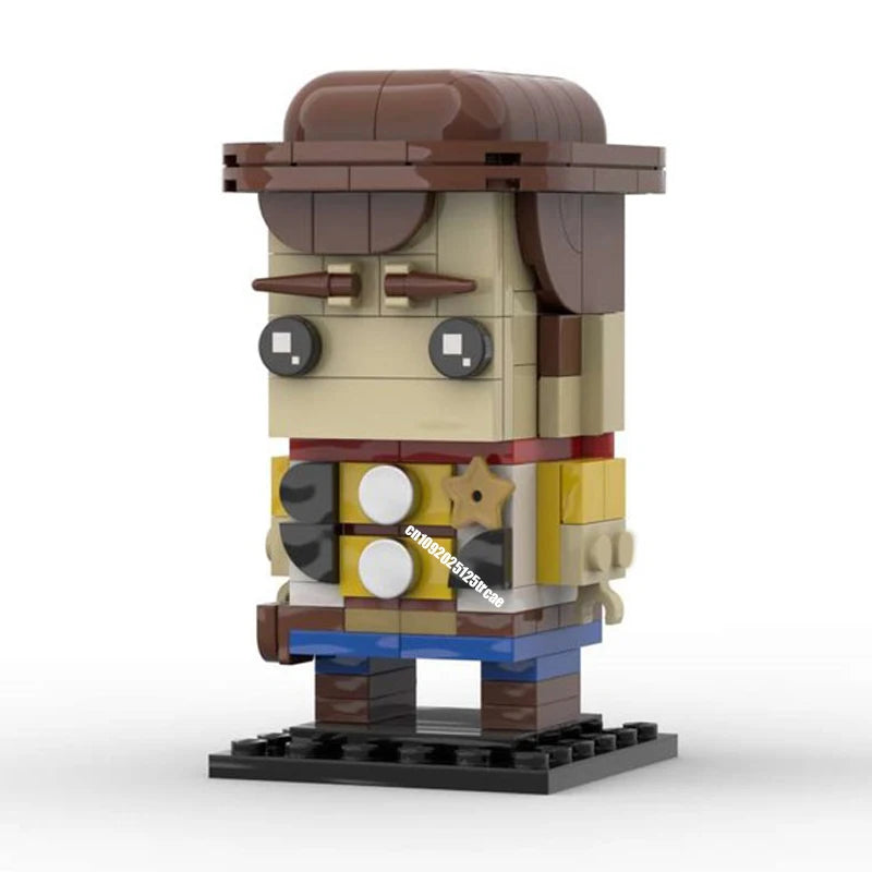 New Hot Famous Toys Movie Series Toy Storyed Character Square Head Figures Model Blocks Diy Creative Ideas Kid Birthday Gifts