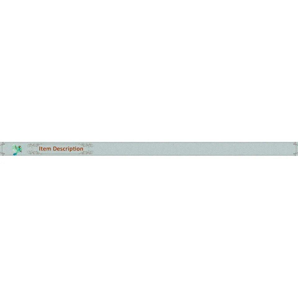 A long, thin decorative strip features light green and silver designs, a small green design on the left, and Item Description in orange on a rectangular brown background. Enhance your ambiance perfectly with the Crystal Salt Lamp with USB Aroma Purifier & LED Multicolor Night Light.