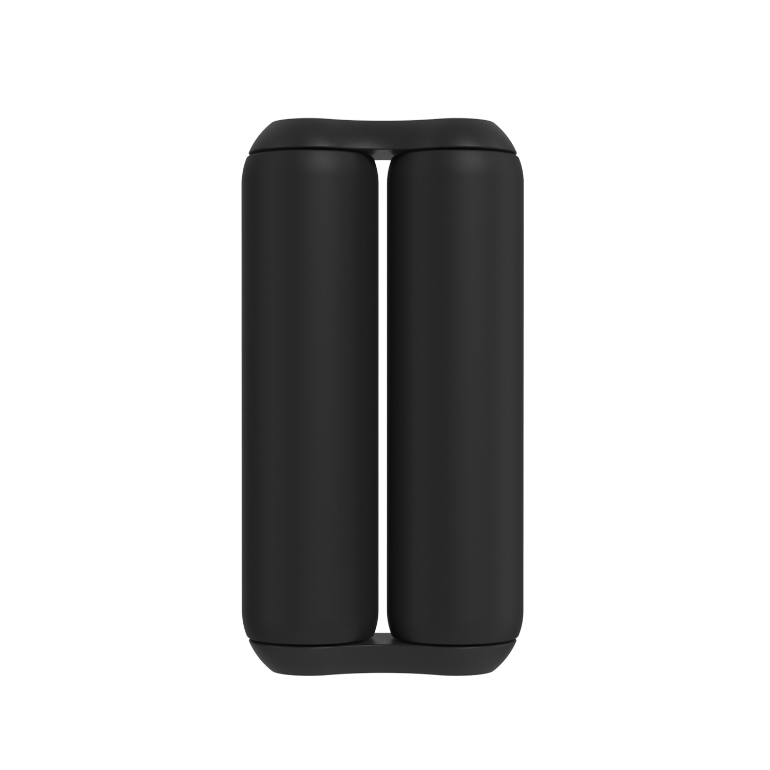 The ONO Roller Soft Touch Plastic in black features two vertically joined, rounded cylinders and is ideal as a discreet stress-relief fidget toy—shown front-facing on a white background.