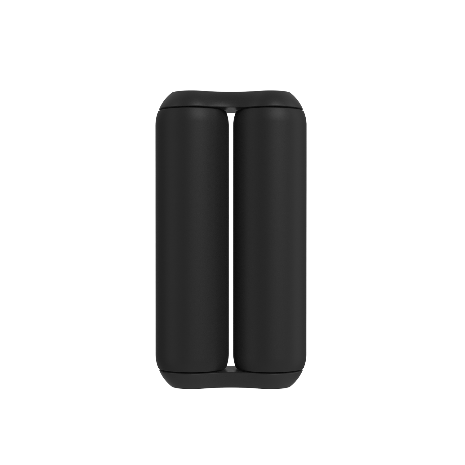 The ONO Roller Aluminum in Midnight features a smooth matte black cylindrical design with two vertically joined rounded sections, ideal for fidgeting, shown against a white background.