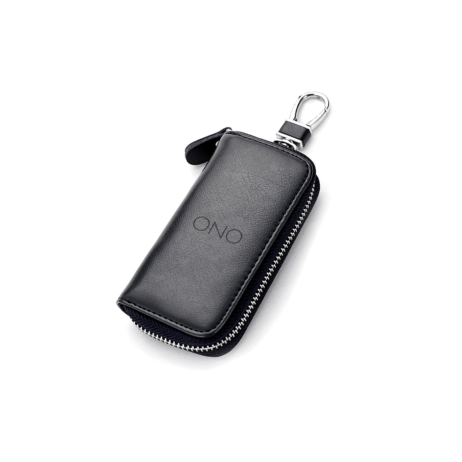 The ONO Roller Premium Keychain Case is a black leather zipper pouch with a silver clasp and ONO embossed on the front—ideal for keeping your ONO tools secure in style.
