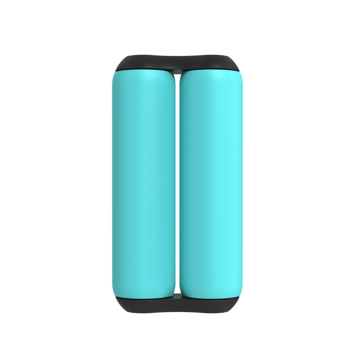 A pair of cylindrical teal ONO Roller Soft Touch Plastic fidget toys with black end caps, placed side by side on a white background—ideal as a discreet, silent stress relief tool.