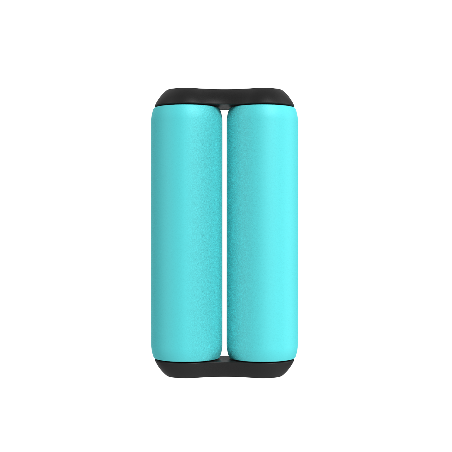 A pair of teal ONO Roller Soft Touch Plastic silent rollers with black end caps, positioned vertically side by side against a white background—ideal for stress relief.