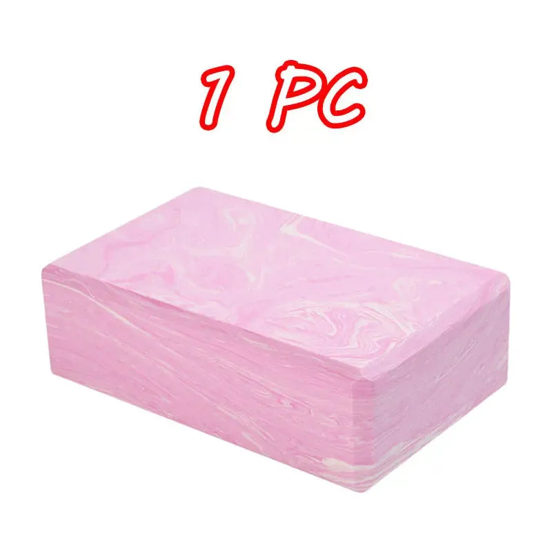 The pink, rectangular marbled texture block from Montessori Sensory Balance Stones is perfect for sensory play or as a balance stone. 1 PC appears in red above it. Made of soft foam, ideal for indoor and outdoor sports play.