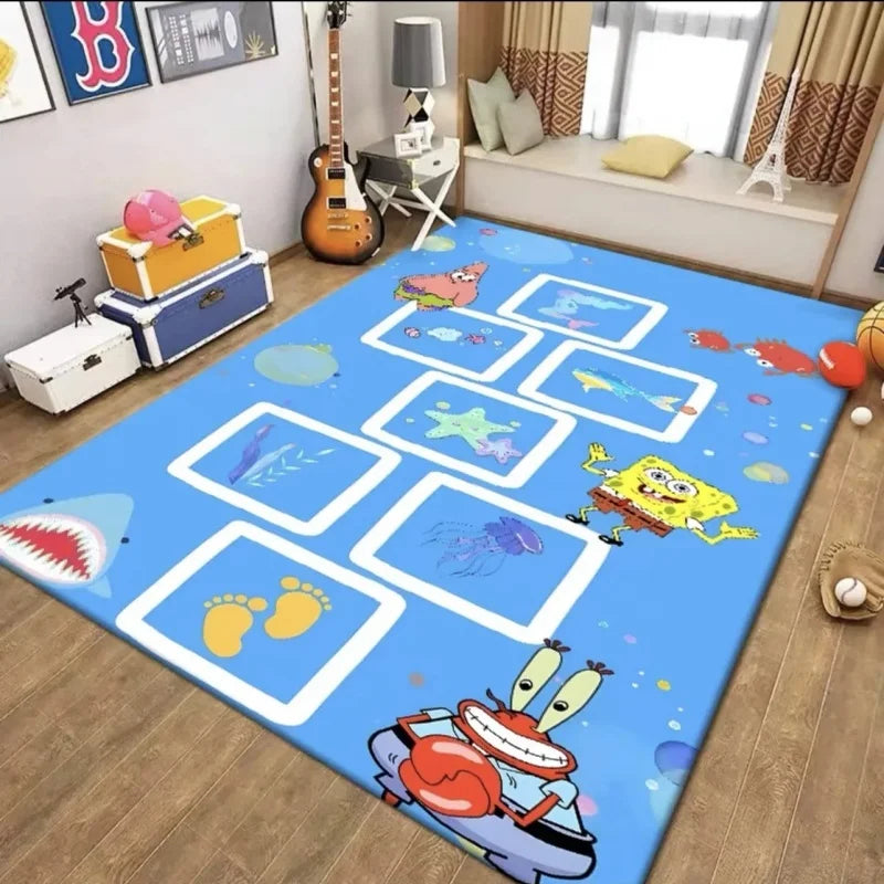 The MINISO Cartoon Hopscotch Carpet in Color 5 is a non-slip childrens room mat featuring playful designs, perfect for home decoration as a study table and chair mat or play floor mat in cozy, well-decorated spaces.
