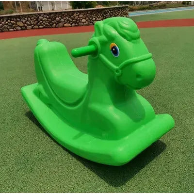 The Monochrome Wooden Rocking Horse for Toddlers is a delightful playground addition, featuring a minimalist cartoon-like design, sturdy handles, and a wide rocking base—an ideal gift that brings joy to any toddlers adventure.
