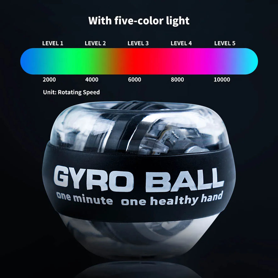 LED Gyroscopic Power Trainer Ball Autostart Range Gyro Power Wrist Ball Arm Hand Muscle Force Trainer Fitness Equipment