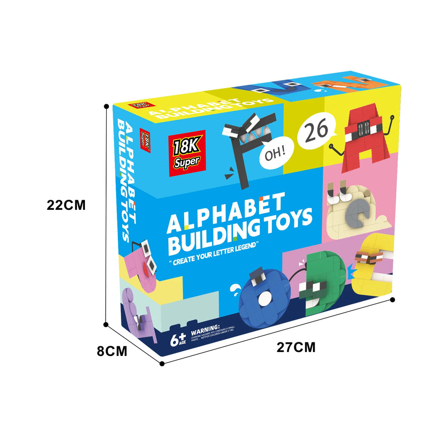 The Gobricks MOC Letters Lore A-Z English Alphabet Building Blocks Set is an educational toy for children aged 6+, featuring 26 alphabet-themed models in a colorful box (22cm x 27cm x 8cm) to spark creativity and learning.
