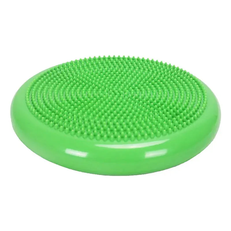 The Montessori Sensory Integration Training Balance Stones for Kids are green, round, and slightly inflated with raised bumps, perfect for tactile sensory play. They enhance balance, posture, and core strength exercises while incorporating sensory integration into educational activities.