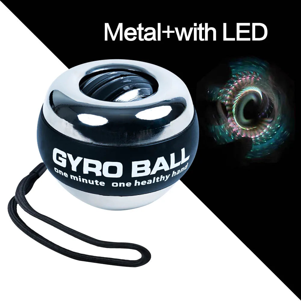 LED Gyroscopic Power Trainer Ball Autostart Range Gyro Power Wrist Ball Arm Hand Muscle Force Trainer Fitness Equipment