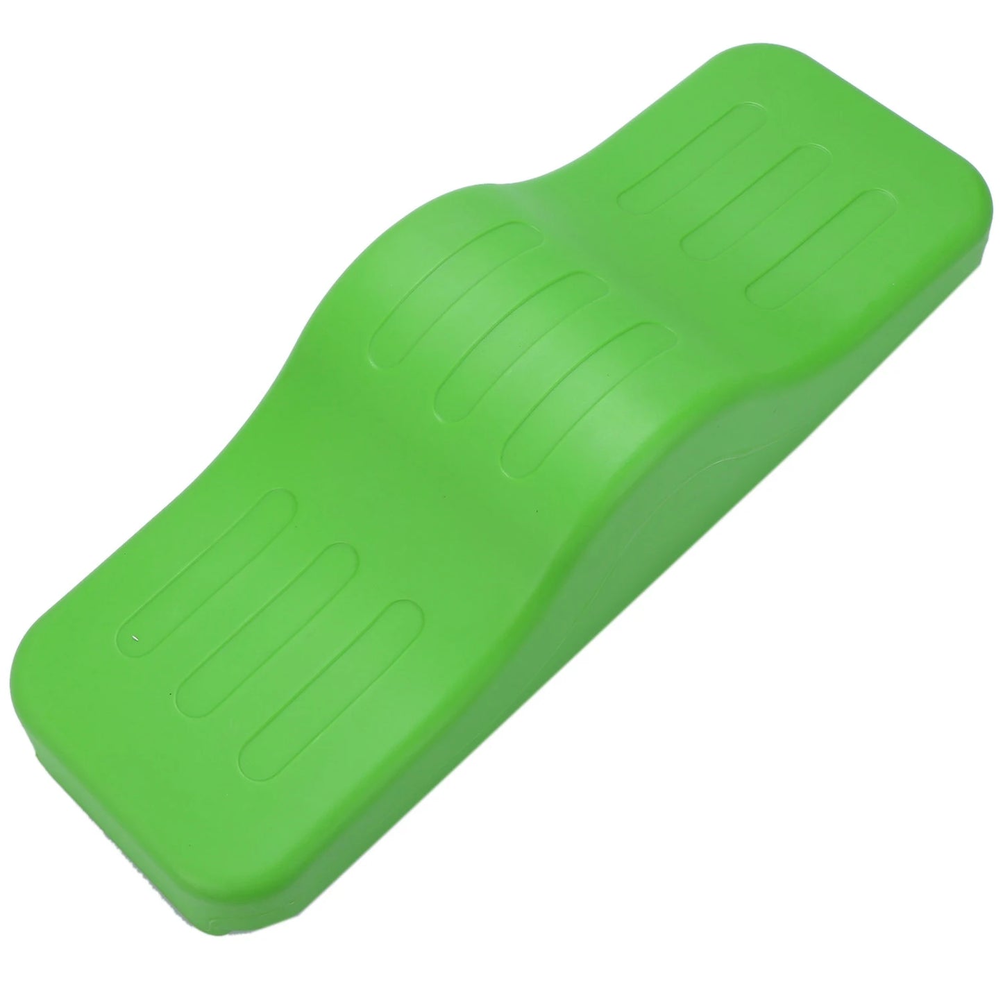 The Versatile Childrens Seesaw and Balance Board features a green, wavy design with textured grip lines, ideal for sensory development and active play. Perfect for physical therapy or exercise, it enhances stability and coordination indoors or outdoors.