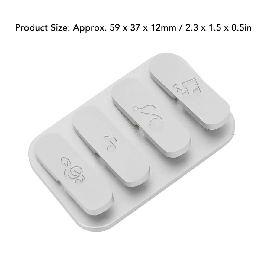 The Fidget Clicker is a detachable alloy fidget toy with 4 or 8 magnetic piano keys. Safe for ages 6–12, chemical-free, and sized about 59 x 37 x 12 mm (2.3 x 1.5 x 0.5 in). Crafted in Mainland China.