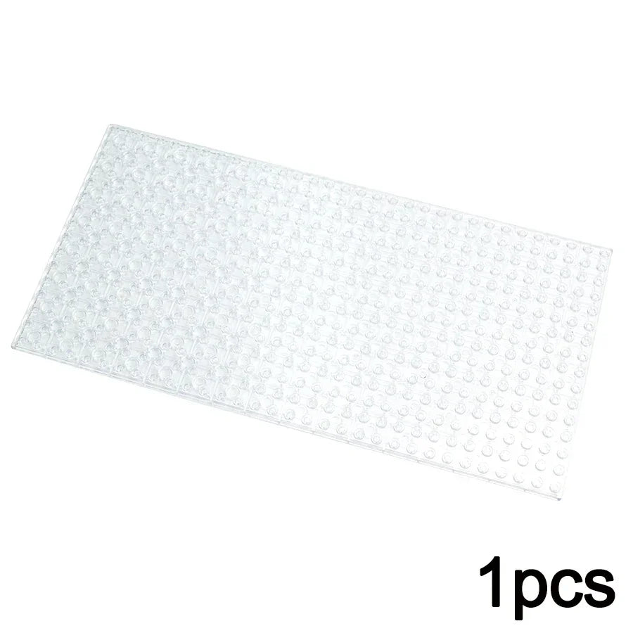 A single transparent white MOC Bulk Brick in 1x1, 1x2, 1x4, or 2x4 size, perfect for building block projects and compatible with Lego. The text 1 pcs appears in the bottom right corner.