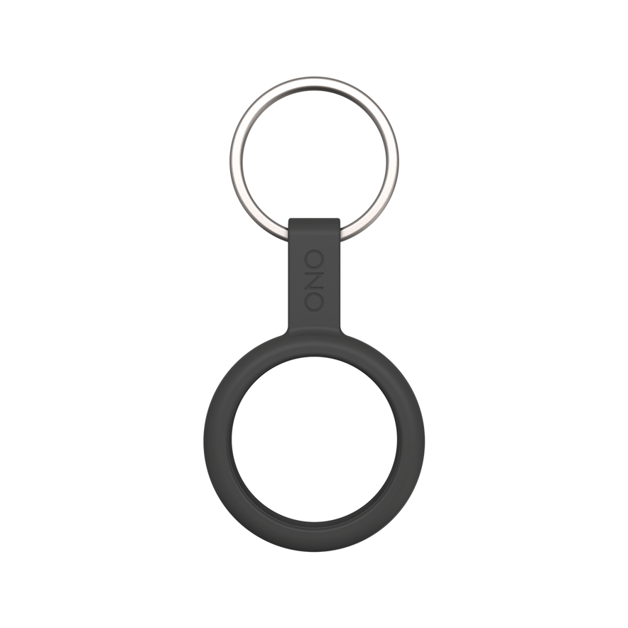 The ONO Scroller Keychain is a black silicone holder with a central circular opening and metal keychain attachment. Featuring ONO printed vertically, its a stylish accessory for your ONO Scroller or other essentials.