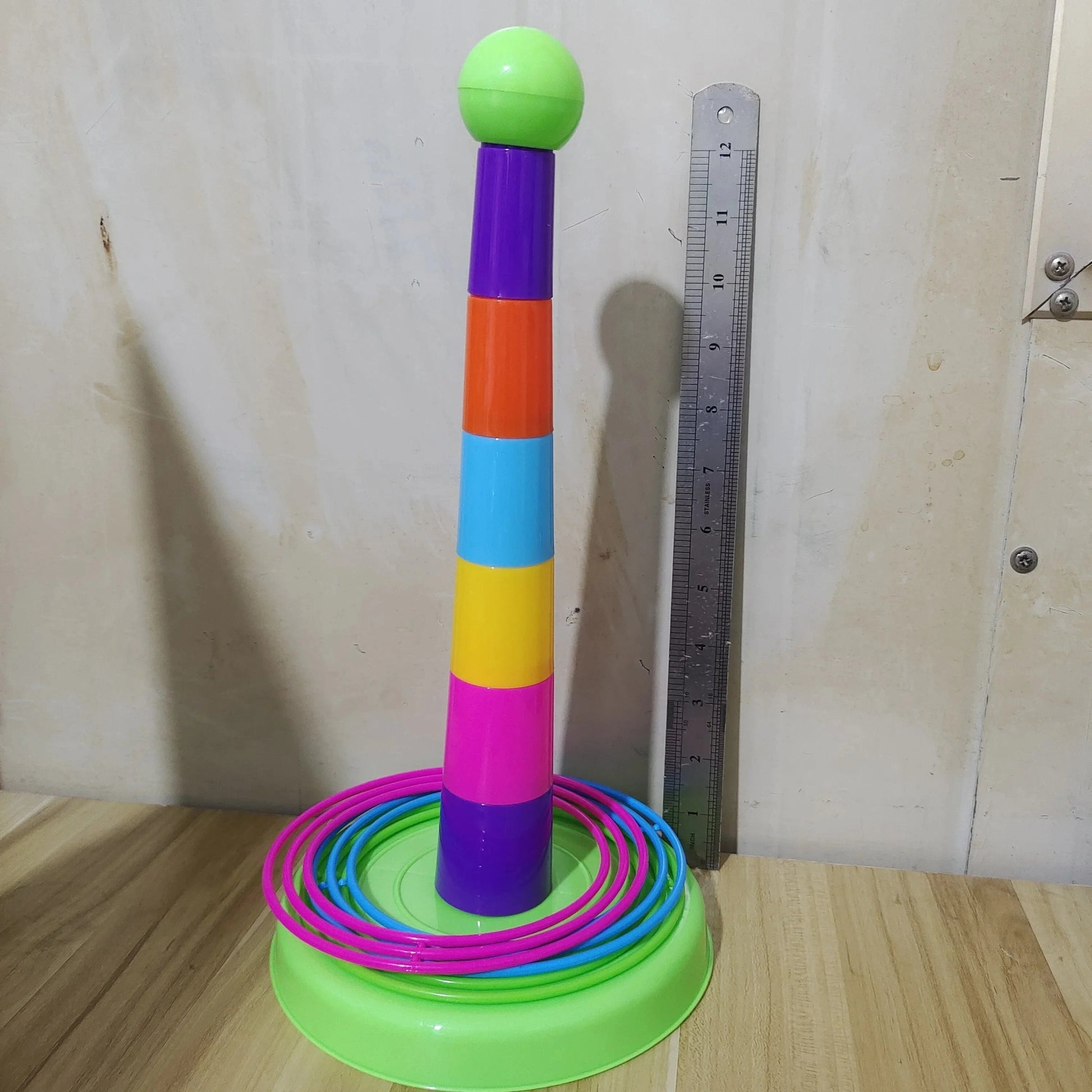 Children'S Game Tower Throwing Ring Toy, Interactive Family Fun Puzzle Toy, with Throwing Ring, Christmas Gift