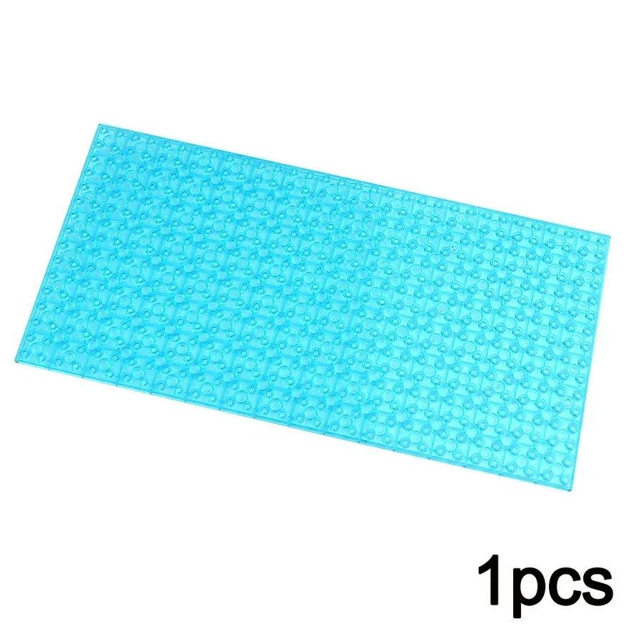A single transparent blue MOC Bulk Brick Set panel, compatible with Lego, is displayed on a white background. The text 1pcs appears in the bottom right corner.