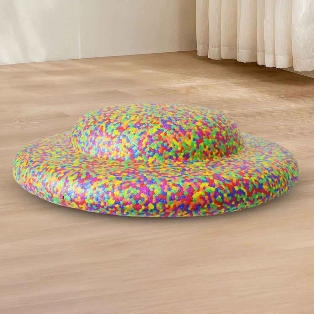 A colorful, flower-shaped Stability Board Non-slip Balance Stepping Stone features a multi-hued speckled pattern—perfect as a playful, unisex balance exerciser and toy for any home or school setting.