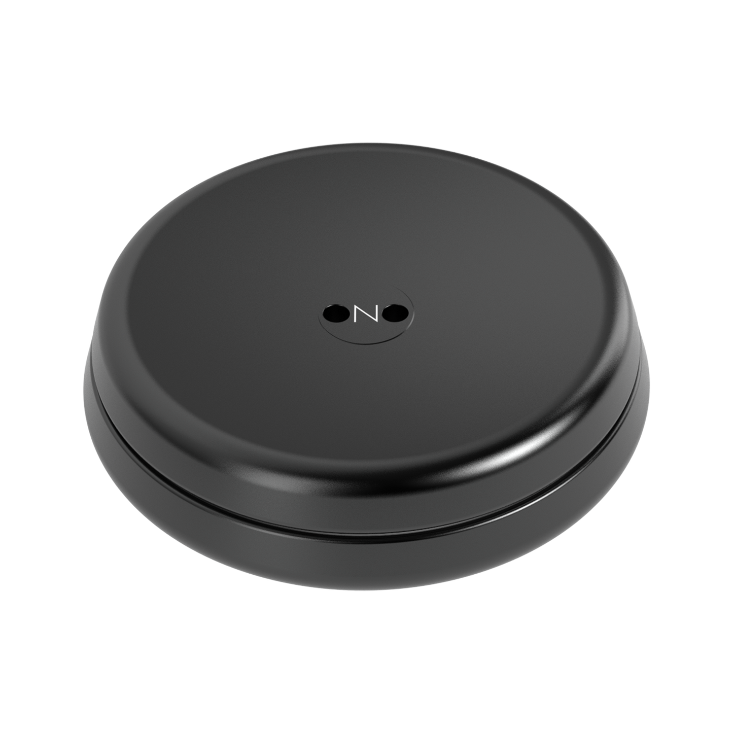 The ONO Slider Aluminum in Midnight is a smooth, round, black disk with two small holes and an embossed “ON” logo at the center—ideal as a calming fidget toy or a magnetized addition to your ONO Slider collection.