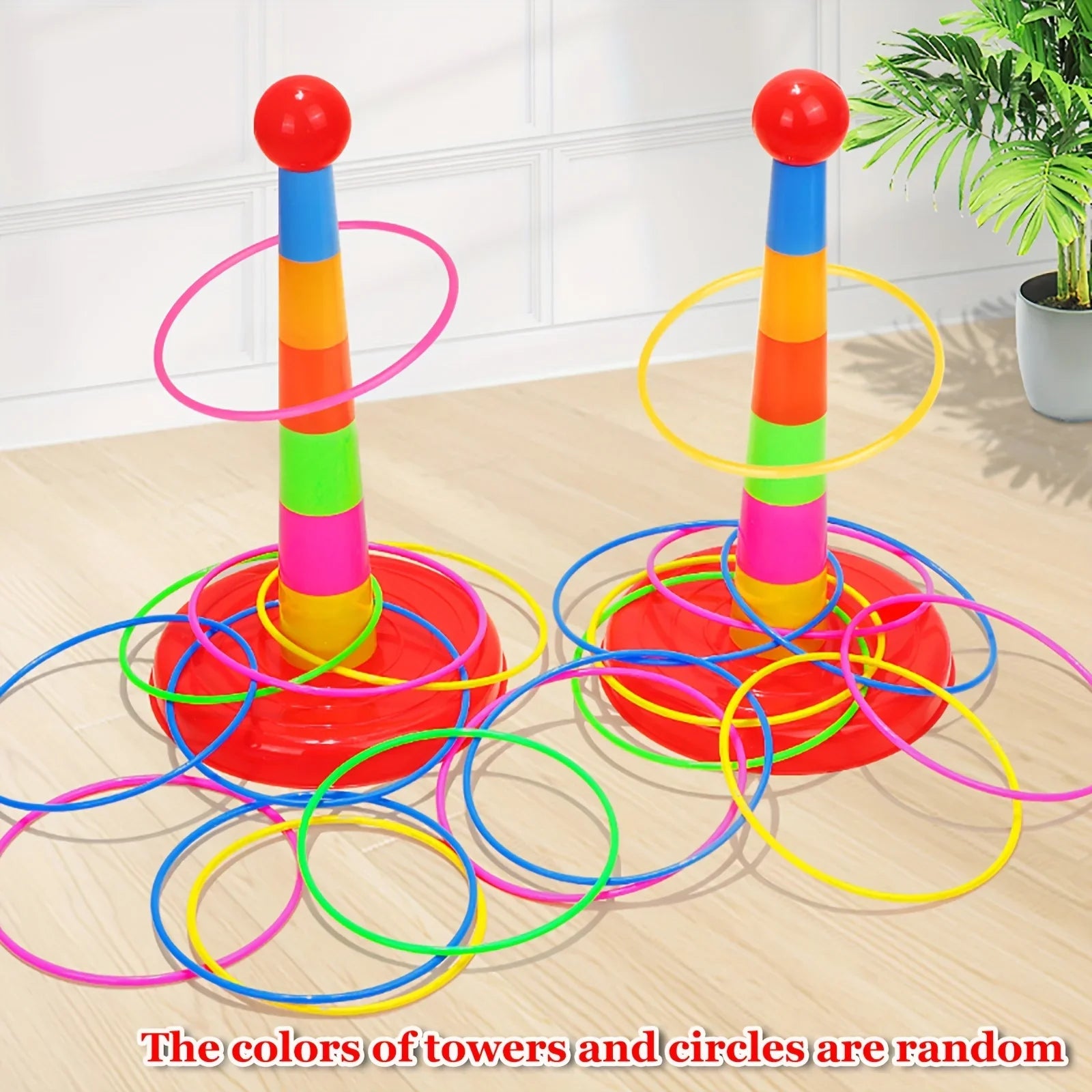 Children'S Game Tower Throwing Ring Toy, Interactive Family Fun Puzzle Toy, with Throwing Ring, Christmas Gift