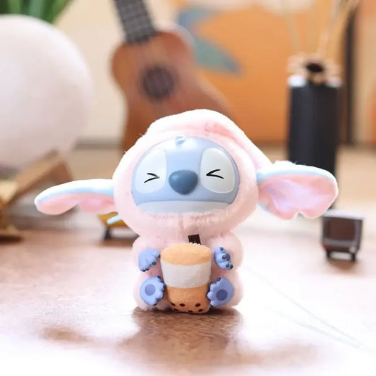 Kawaii Accessories Stitch Plush Toy Lilo&Stitch Keychain Keyring Doll Eat Something before Sleep Series Backpack Pendant Girl