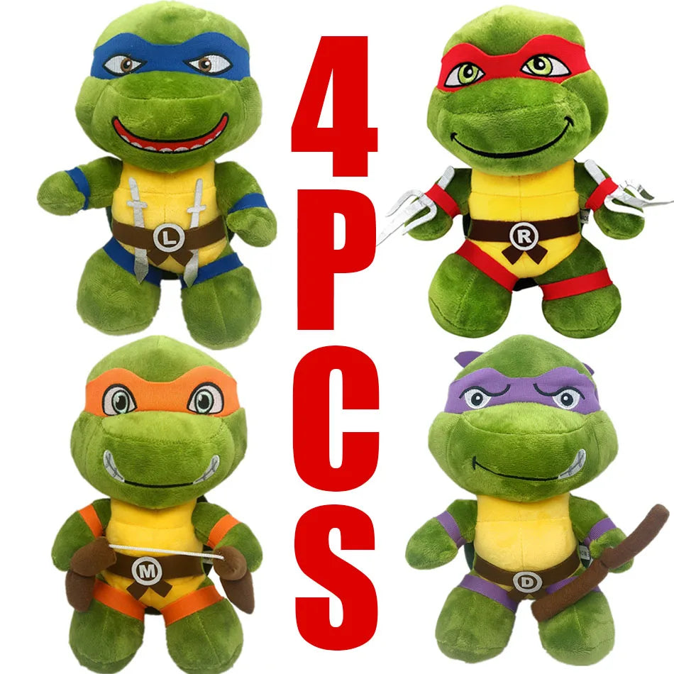 25Cm Ninja Turtles Plush Dolls Anime Game TMNT Leo Raph Mike Don Stuffed Animals Decoration Ornament Toys for Kids Birthday Gift