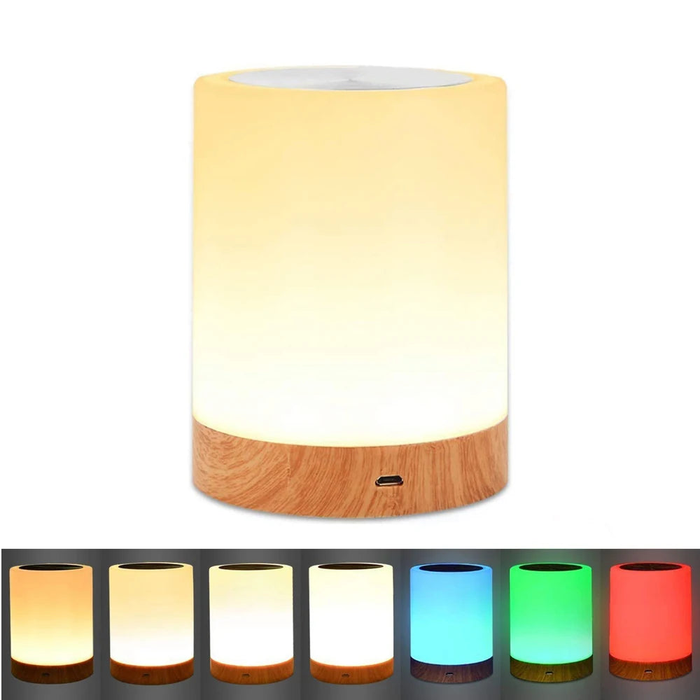 Touch Lamp LED Night Light for Bedrooms Living Room Portable Table Bedside Lamps Rechargeable Warm White RGB Light for Kids Gift