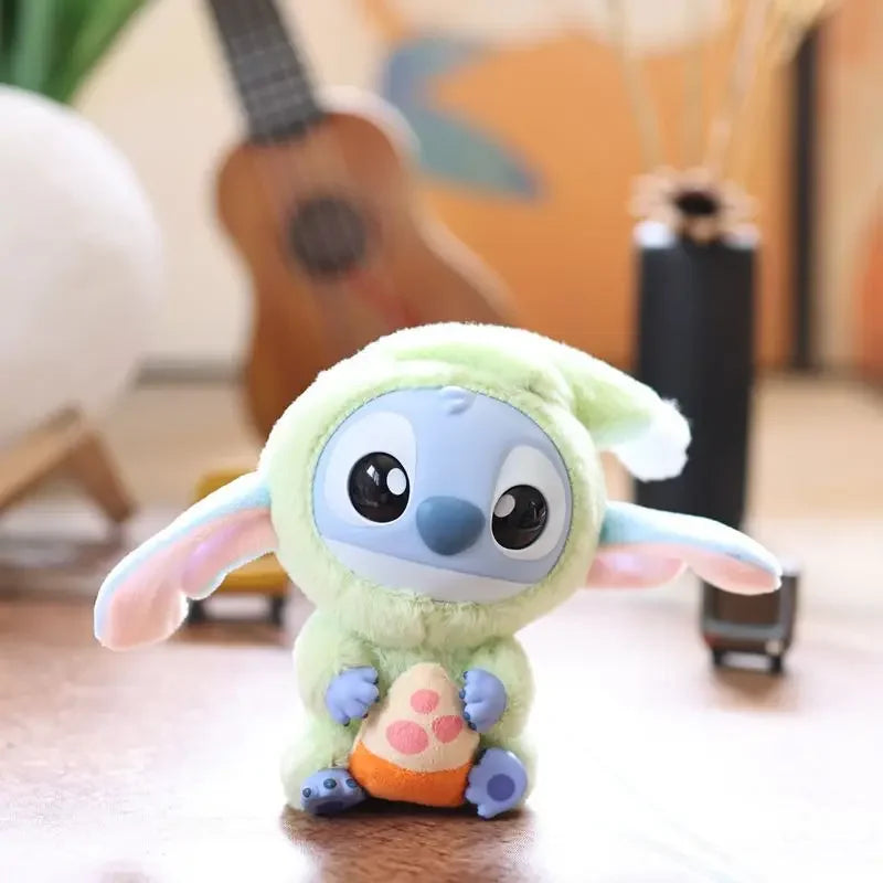 Kawaii Accessories Stitch Plush Toy Lilo&Stitch Keychain Keyring Doll Eat Something before Sleep Series Backpack Pendant Girl