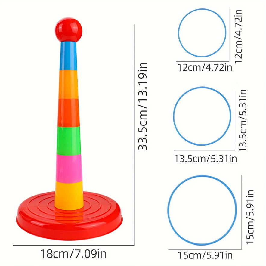 Children'S Game Tower Throwing Ring Toy, Interactive Family Fun Puzzle Toy, with Throwing Ring, Christmas Gift