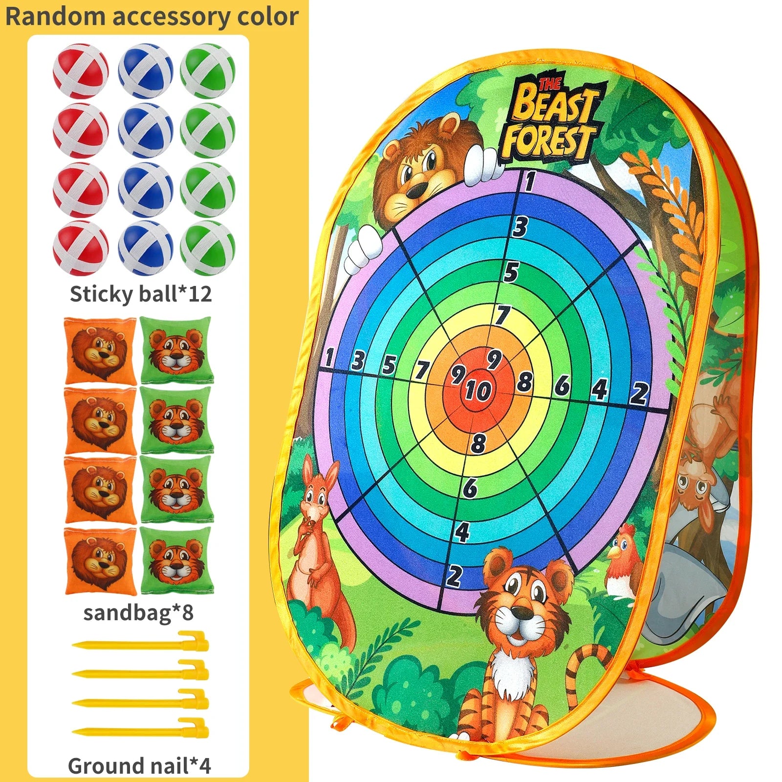 Animal Bean Bag Toss Game Set (Random Accessory Color) ,Outdoor Throwing Game,Birthday Gift for Boys and Girls,Christmas