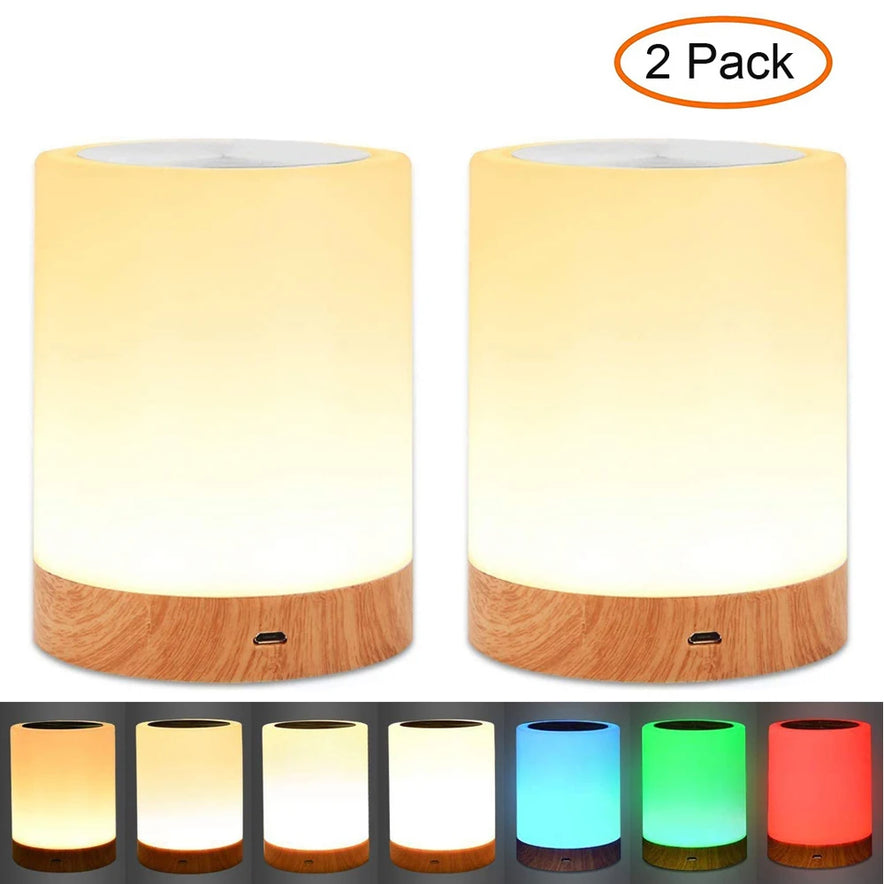 Touch Lamp LED Night Light for Bedrooms Living Room Portable Table Bedside Lamps Rechargeable Warm White RGB Light for Kids Gift